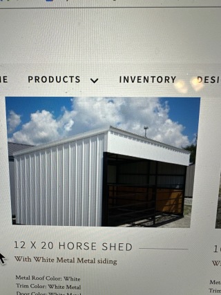 12 X 20 Horse Shed